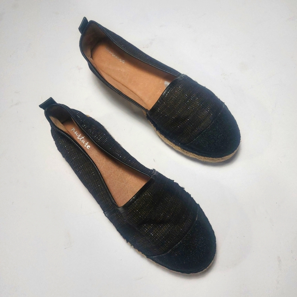 Nurture Women's Black Slip-on Espardrilles Shoes Size 9M